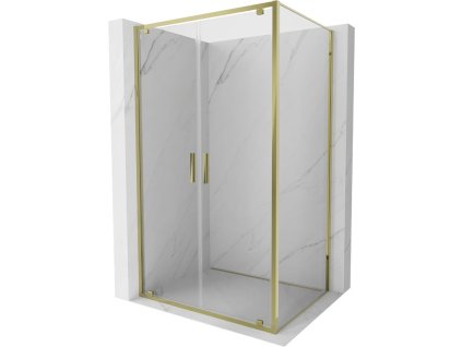 Mexen Exo výklopný sprchový kút 70 x 100 cm, transparentný, zlatý - 8182-070-100-50-00