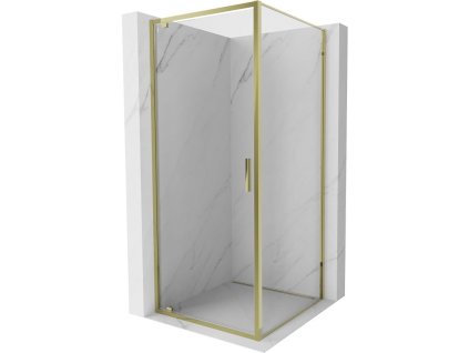 Mexen Exo výklopný sprchový kút 85 x 85 cm, transparentný, zlatý - 8181-085-085-50-00
