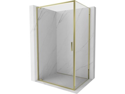 Mexen Exo výklopný sprchový kút 85 x 95 cm, transparentný, zlatý - 8181-085-095-50-00