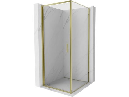 Mexen Exo výklopný sprchový kút 90 x 90 cm, transparentný, zlatý - 817-090-090-50-00
