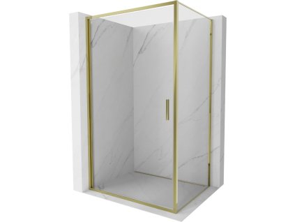Mexen Exo výklopný sprchový kút 85 x 95 cm, transparentný, zlatý - 817-085-095-50-00