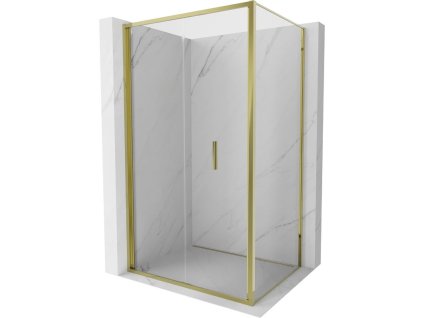 Skladací sprchový kút Mexen Exo 70 x 95 cm, transparentný, zlatý - 816-070-095-50-00