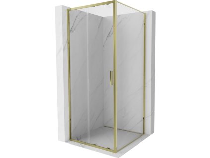 Posuvný sprchový kút Mexen Exo 90 x 90 cm, transparentný, zlatý - 8151-090-090-50-00