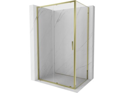 Posuvný sprchový kút Mexen Exo 145 x 100 cm, transparentný, zlatý - 8151-145-100-50-00