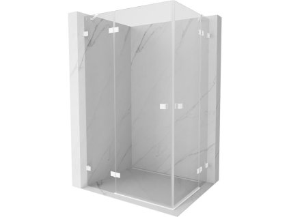 Mexen Lunar Duo výklopný sprchový kút 100 x 70 cm, transparentný, biely - 834-100L-070P-20-00