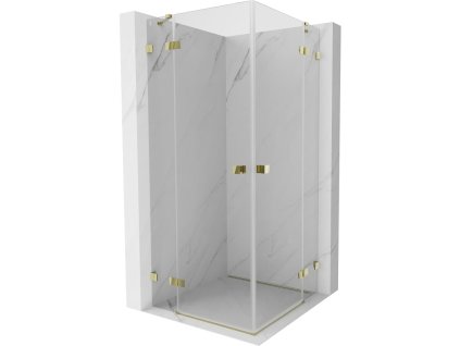 Mexen Lunar Duo výklopný sprchový kút 90 x 90 cm, transparentný, zlatý - 834-090L-090P-50-00