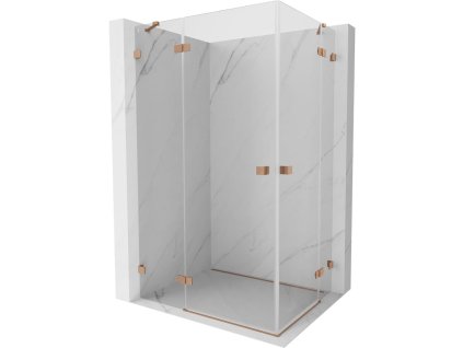 Mexen Lunar Duo výklopný sprchový kút 115 x 85 cm, transparentný, brúsená meď - 834-115L-085P-65-00