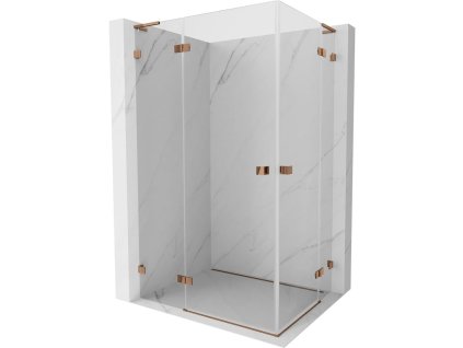 Mexen Lunar L Duo výklopný sprchový kút 115 x 85 cm, transparentný, ružové zlato - 834L-115L-085P-60-00