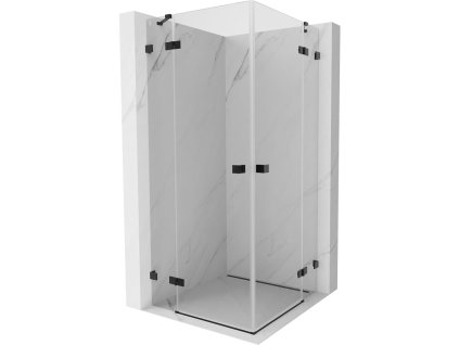 Mexen Lunar Duo výklopný sprchový kút 85 x 85 cm, priehľadný, čierny - 834-085L-085P-70-00