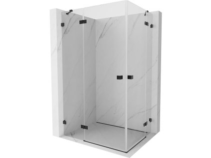 Mexen Lunar Duo výklopný sprchový kút 100 x 70 cm, priehľadný, čierny - 834-100L-070P-70-00