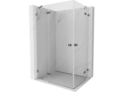 Mexen Lunar Duo sklápací sprchový kút 90 x 85 cm, transparentný, pištoľový kov - 834-090L-085P-95-00