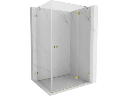 Mexen Lunar pravostranný výklopný sprchový kút 85 x 70 cm, transparentný, zlatý - 834-085-070-50-00-P