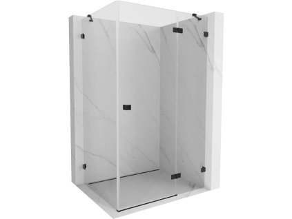 Mexen Lunar pravostranný výklopný sprchový kút 90 x 70 cm, transparentný, čierny - 834-090-070-70-00-P