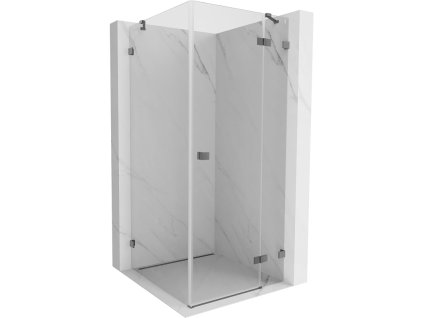 Mexen Lunar pravostranný výklopný sprchový kút 70 x 70 cm, transparentný, pištoľový kov - 834-070-070-95-00-P