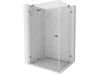 Mexen Lunar výklopný sprchový kút ľavý 100 x 70 cm, transparentný, ružové zlato - 834-100-070-60-00-L