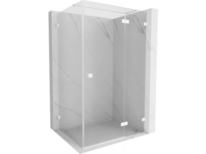 Mexen Lunar T pravostranný výklopný sprchový kút 120 x 70 cm, transparentný, biely - 834T-120-070-20-00-P