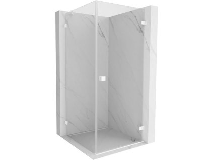 Mexen Lunar-B pravostranný výklopný sprchový kút 70 x 70 cm, transparentný, biely - 832-070-070-20-00-P