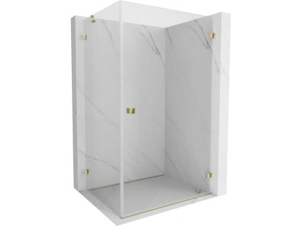 Mexen Lunar-B pravostranný výklopný sprchový kút 90 x 70 cm, transparentný, zlatý - 832-090-070-50-00-P