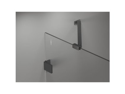 Mexen Lunar-B pravostranný výklopný sprchový kút 95 x 70 cm, priehľadný, pištoľovo šedý kartáčovaný - 832-095-070-66-00-P