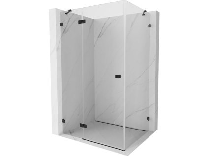 Mexen Lunar výklopný sprchový kút ľavý 80 x 70 cm, priehľadný, čierny - 834-080-070-70-00-L