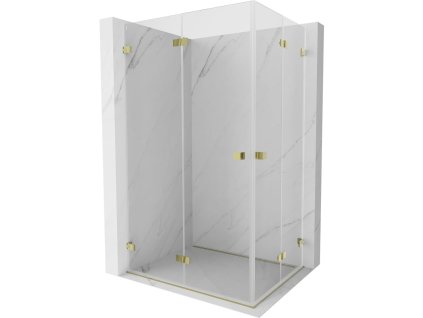 Mexen Lunar-F Duo skladací sprchový kút 80 x 75 cm, transparentný, zlatý - 836-080L-075P-50-00