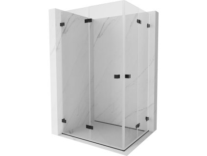 Skladací sprchový kút Mexen Lunar-F Duo 100 x 85 cm, priehľadný, čierny - 836-100L-085P-70-00