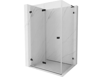 Mexen Lunar-F L skladací sprchový kút ľavý 80 x 70 cm, priehľadný, čierny - 836L-080-070-70-00-L