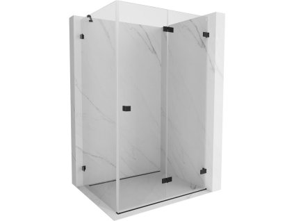 Mexen Lunar-F pravý sklápací sprchový kút 90 x 70 cm, priehľadný, čierny - 836-090-070-70-00-P