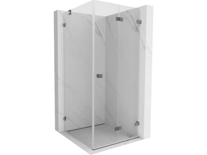 Mexen Lunar-F pravý sklápací sprchový kút 70 x 70 cm, priehľadný, pištoľový kov - 836-070-070-95-00-P