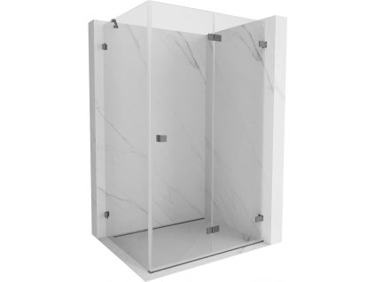 Mexen Lunar-F pravý sklápací sprchový kút 95 x 70 cm, priehľadný, pištoľový kov - 836-095-070-95-00-P