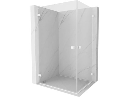 Mexen Lunar-B Duo výklopný sprchový kút 100 x 80 cm, transparentný, biely - 832-100L-080P-20-00