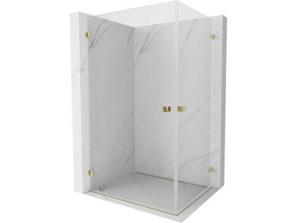 Mexen Lunar-B Duo výklopný sprchový kút 90 x 85 cm, transparentný, zlatý - 832-090L-085P-50-00