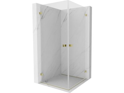 Mexen Lunar-B Duo výklopný sprchový kút 95 x 95 cm, transparentný, zlatý - 832-095L-095P-50-00