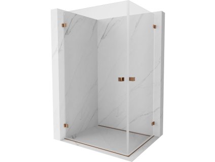 Mexen Lunar-B Duo výklopný sprchový kút 100 x 95 cm, transparentný, ružové zlato - 832-100L-095P-60-00