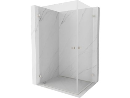 Mexen Lunar-B Duo výklopný sprchový kút 85 x 80 cm, priehľadný, brúsený nikel - 832-085L-080P-97-00