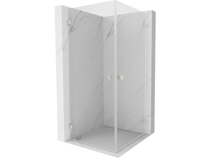 Mexen Lunar-B Duo výklopný sprchový kút 85 x 85 cm, priehľadný, brúsený nikel - 832-085L-085P-97-00