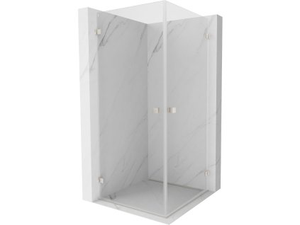 Mexen Lunar-B Duo výklopný sprchový kút 100 x 100 cm, transparentný, brúsený nikel - 832-100L-100P-97-00