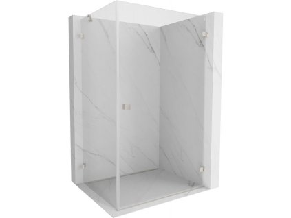 Mexen Lunar-B pravostranný výklopný sprchový kút 100 x 70 cm, transparentný, brúsený nikel - 832-100-070-97-00-P