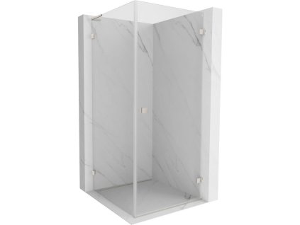 Mexen Lunar-B L pravostranný výklopný sprchový kút 70 x 70 cm, transparentný, brúsený nikel - 832L-070-070-97-00-P