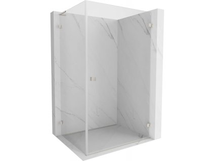Mexen Lunar-B L výklopný sprchový kút pravý 80 x 70 cm, transparentný, brúsený nikel - 832L-080-070-97-00-P