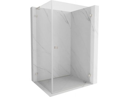 Mexen Lunar-B L pravostranný výklopný sprchový kút 90 x 70 cm, transparentný, brúsený nikel - 832L-090-070-97-00-P