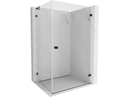 Mexen Lunar-B L pravostranný výklopný sprchový kút 100 x 70 cm, priehľadný, čierny - 832L-100-070-70-00-P