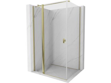 Mexen Mist T sklápací sprchový kút 80 x 110 cm, transparentný, zlatý - 8A4T-080-110-50-00