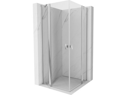 Mexen Mist Duo výklopný sprchový kút 80 x 80 cm, priehľadný, chróm - 8A4-080-080-01-00