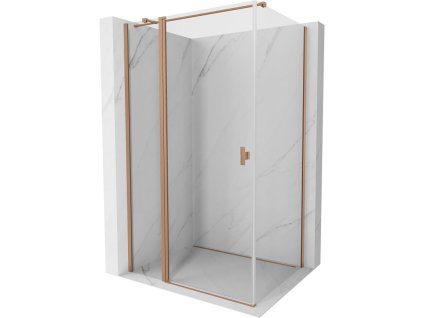 Mexen Mist T sklápací sprchový kút 105 x 95 cm, transparentný, brúsená meď - 8A4T-105-095-65-00