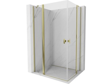 Mexen Mist Duo výklopný sprchový kút 80 x 75 cm, transparentný, zlatý - 8A4-080-075-50-00
