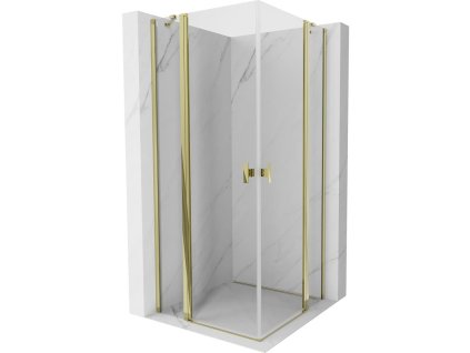 Mexen Mist Duo výklopný sprchový kút 115 x 115 cm, transparentný, zlatý - 8A4-115-115-50-00
