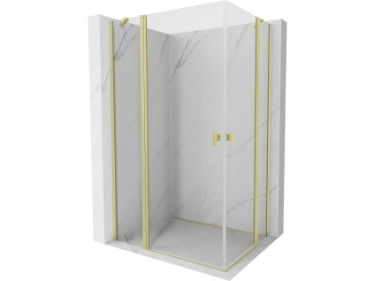 Mexen Mist Duo sklápací sprchový kút 115 x 70 cm, transparentný, brúsené zlato - 8A4-115-070-55-00