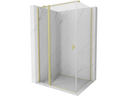 Mexen Mist T sklápací sprchový kút 70 x 95 cm, transparentný, brúsené zlato - 8A4T-070-095-55-00