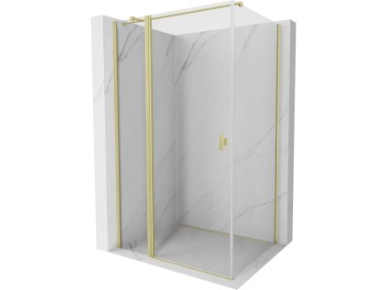 Mexen Mist T sklápací sprchový kút 90 x 95 cm, transparentný, brúsené zlato - 8A4T-090-095-55-00